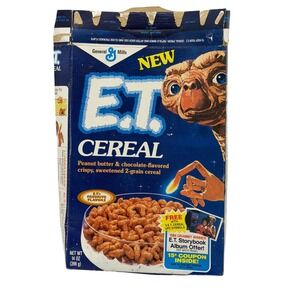 Vtg 1984 E.T. The Extra Terrestrial Cereal Box Michael Jackson General Mills ET
